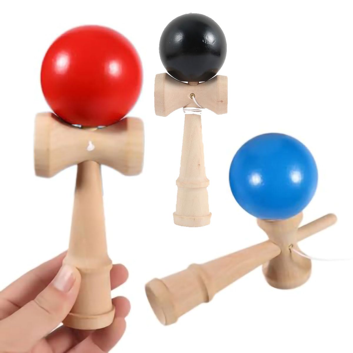 競技用けん玉 赤 青 6個セット Amazon | けん玉 3個セット （赤、青、黒）（赤、青、黄）（黄、ふん